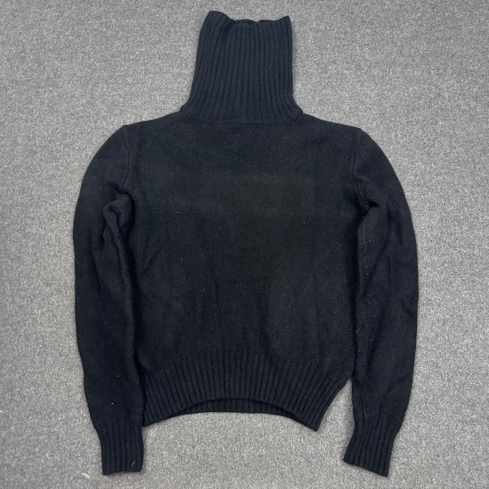 Polo Ralph Lauren Black 100% Wool Turtleneck Sweater Womens S Made in Macau